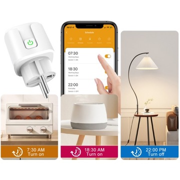 PROGRAMATOR CZASOWY INTELIGENTNE GNIAZDO WiFi SMART TUYA POMARAŃCZOWE WAT
