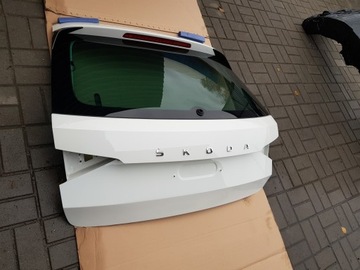 KLAPA TYŁ TYLNA BAGAŻNIKA SKODA SUPERB III 3 3V9 BIAŁA KOMBI COMBI SZYBA