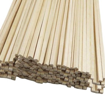50Pcs Unfinished Square Sticks for Crafts Home Decor Model 400x2x2mm