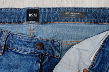 HUGO BOSS DELAWARE SLIM JEANS spodnie męskie granatowe PREMIUM 34/34 pas 90