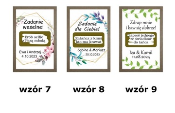 ZDRAPKA Z ZADANIEM WESELNYM RÓŻNE WZORY PAPIER ECO