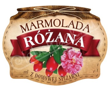 MARMOLADA DZIKA RÓŻA - Etykieta, naklejka 10x