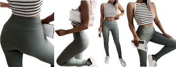 LEGGINSY PRĄŻKOWANE SPODNIE PRĄŻEK GETRY 4XL/5XL