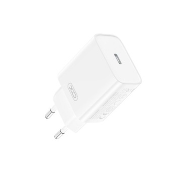 XO ładowarka sieciowa PD 20W 1x USB-C biała + kabel USB-C - USB-C klasyczna