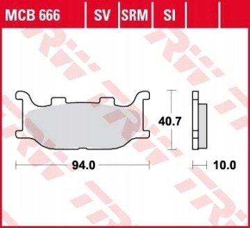 ТОРМОЗНЫЕ КОЛОДКИ TRW YAMAHA MT-03 2006-2012 ПЕРЕДНИЕ