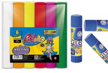 ZESTAW KREPINA MINI INTENSIVE KOLORY 6 SZTUK +KLEJ ASTRA 21G