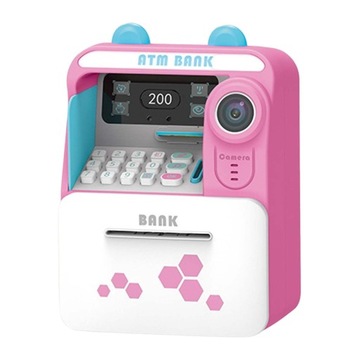 Piggy Bank Toy small atm Machine Coin Cash Pink