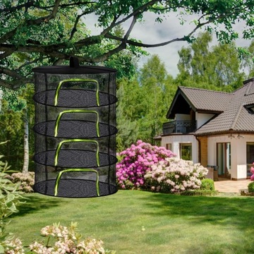 4-СЛОЙНАЯ СЕТКА ДЛЯ СУШКИ ТРАВ, СУШИЛКА ДЛЯ ТРАВ, ЧЕРНАЯ, ПОДВЕСНАЯ