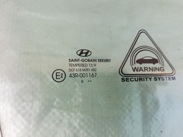 HYUNDAI I30 II 12- SKLO (OKNO) DVEŘE PRAVÝ PŘEDNÍ 16R