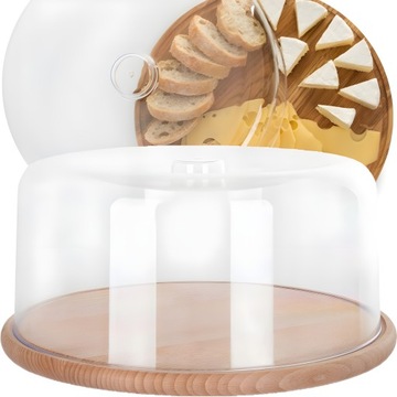 PRACTIC POJEMNIK NA TORT CIASTO PATERA TACA POKRYWKA KLOSZ WOOD 30 CM