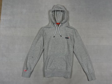 SuperDry Bluza Męska Szara Kaptur Logo Klasyk M L