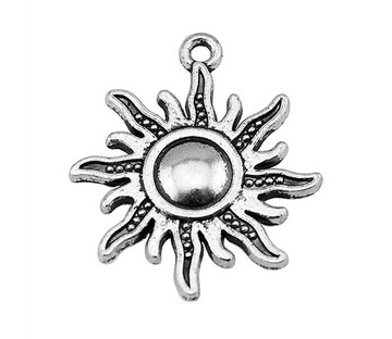 ZAWIESZKA METALOWA SŁOŃCE CHARMS 24 x 28mm 1SZT