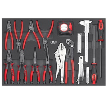 Тележка для инструментов SONIC S9 Workshop, 429 элементов, 8 ящиков с аксессуарами