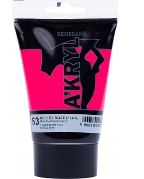 RENESANS A'KRYL Farba akrylowa 100 ml 53-Róż Fluorescencyjny