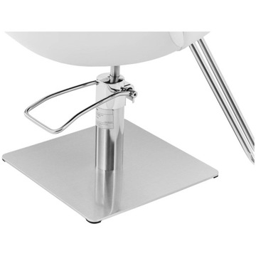 FOTEL FRYZJERSKI Z PODNÓŻKIEM - 880-1030 MM - 200 KG - SREBRNY, BIAŁY