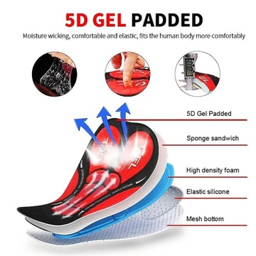 СПОРТИВНЫЕ ВЕЛОСИПЕДНЫЕ ШОРТЫ КОРОТКИЕ БОКСЕРСКИЕ ШОРТЫ 5D ГЕЛЕВАЯ ПОДКЛАДКА