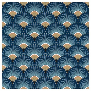 Tapeta na ścianę WACHLARZE w stylu Art Deco GRANAT