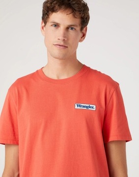 Wrangler LOGO TEE Paprika LUŹNY CZERWONY T-SHIRT KOSZULKA Z LOGO M