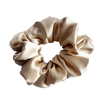 Jedwabna gumka do włosów scrunchie frotka Złota