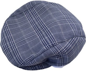 KASZKIET czapeczka szaro-granatowa krateczka 68 cm