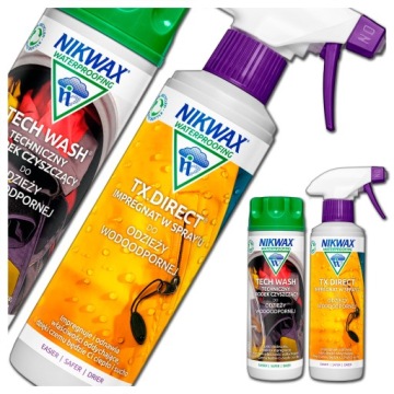ZESTAW NIKWAX TECH WASH + IMPREGNAT TX.DIRECT SPRAY DO ODZIEŻY TECHNICZNEJ