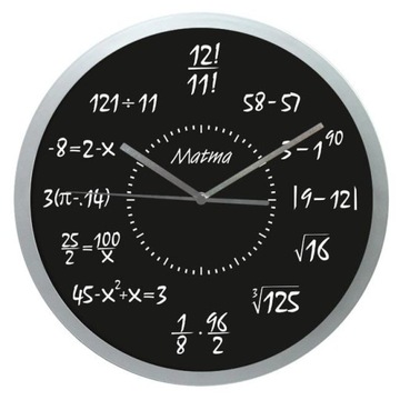 Zegar matematyka #11 srebrny/krokowy