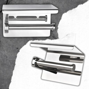 ДЕРЖАТЕЛЬ ДЛЯ ТУАЛЕТНОЙ БУМАГИ С ХРОМИРОВАННОЙ ПОЛКОЙ ДЛЯ УНИТАЗА LOFT