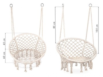 Подвесное кресло с бахромой - белый, GW-912 WHITE