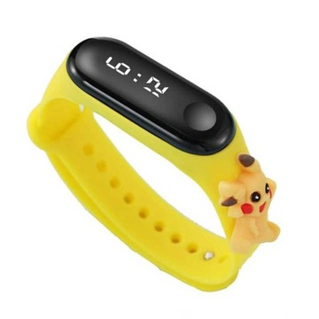 ELEKTRONICKÉ DETSKÉ LED HODINKY SMARTBAND ČELENKA PIKACHU POKEMON