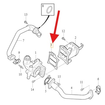 USZCZELKA ZAWORU EGR 2.0 D4 VOLVO S60 S90 V60 V90 XC90 XC60 OE 31370267