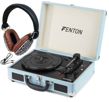 Gramofon RP115B z USB walizka mięta + słuchawki
