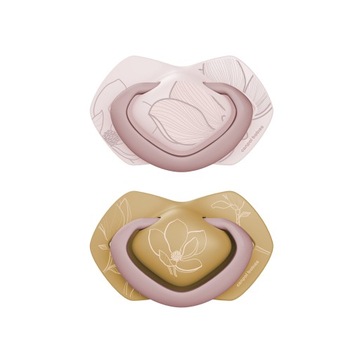 Canpol babies Smoczek silikonowy Light touch 0-6m symetryczny GOLD 2 szt.
