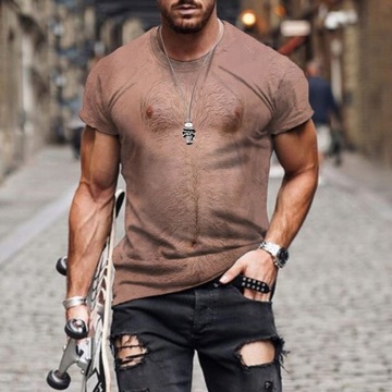T-Shirt Męskie koszulki z nadrukiem mięśni dzieln