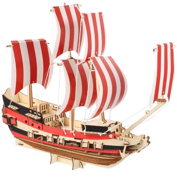 Wystrój statku pirackiego Model jachtu żaglowego Puzzle 3D