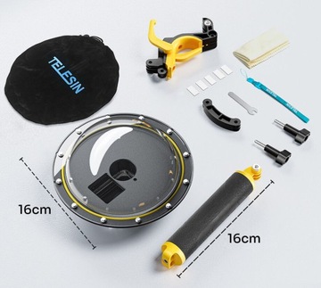 Подводный корпус, порт Telesin Dome для камер DJI Osmo Action 3/4