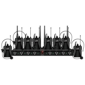 8-канальные беспроводные микрофоны Shudder SDR1084, 8 поясных микропортов