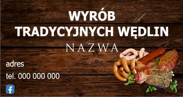 NAKLEJKA na auto reklamowa 50x100cm WYRÓB WĘDLIN