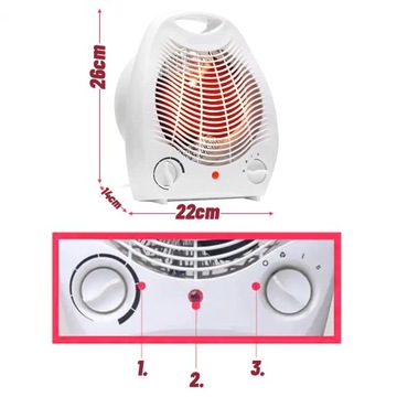 FARELKA ВЕНТИЛЯТОР ЭЛЕКТРИЧЕСКИЙ НАГРЕВАТЕЛЬ ТЕРМОСТАТ НАГРЕВАТЕЛЬ 2000 Вт