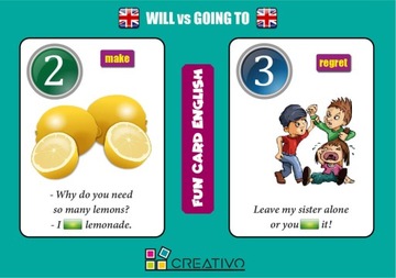 ВЕСЕЛАЯ КАРТОЧКА НА АНГЛИЙСКОМ ЯЗЫКЕ Will vs Going To