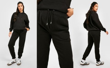 2H1A32 P28 BOOHOO MATERNITY CZARNE SPODNIE DRESOWE JOGGERY XL