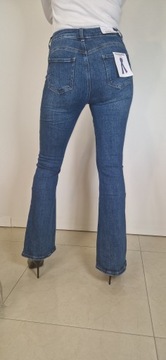 Dzwony Damskie Jeansy Wyszczuplające Spodnie Modelujące roz S/36