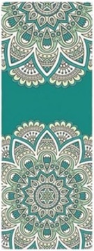 Противоскользящий замшевый коврик для занятий йогой, зеленая мандала