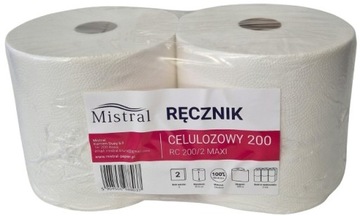 RĘCZNIK PAPIEROWY CZYŚCIWO CELULOZOWE 2 szt 200m BARDZO CHŁONNY WYDAJNY