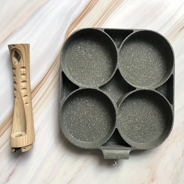 1шт кастрюля для жарки яиц с четырьмя отверстиями, сковорода для домашнего использования с антипригарным покрытием для яиц, с антипригарным покрытием