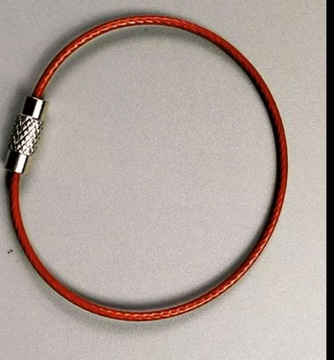 Брелок ВИТОЙ КАБЕЛЬ КРАСНЫЙ ОРАНЖЕВЫЙ ПВХ EDC ОСНОВА