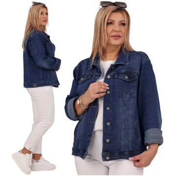 JEANSOWA KATANA DUŻE ROZMIARY RAMONESKA OVERSIZE LUŹNA KURTKA ELEGANCKA