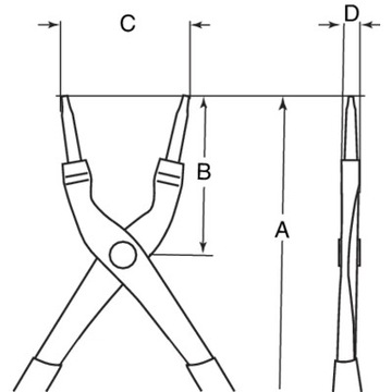 Клещи для наружных колец, прямые, 3–10 мм BAHCO