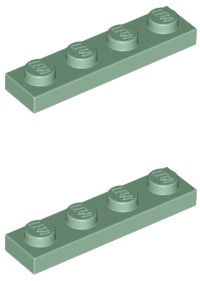 LEGO Płytka 1x4 Sand Green 3710 6100234 2szt NOWE