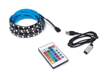 TAŚMA LED RGB 5V IP20 PILOT USB OŚWIETLENIE TV 3M