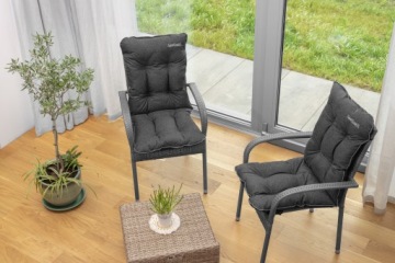 Подушка для скамейки 100x60x50 из ротанга 2+1 черный лен